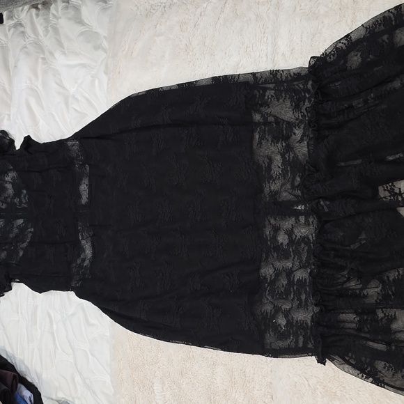 EUC Black Lace See Through Dress. Covered In Important Areas - Picture 4 of 5